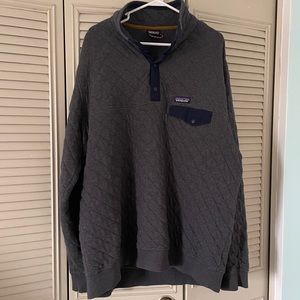 Patagonia Cotton Quilt Snap-T Heather Charcoal Pullover - Men’s XL